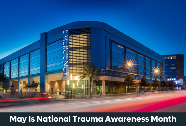 Orlando Health ORMC Emergency Room; Caption: May is National Trauma Awareness Month