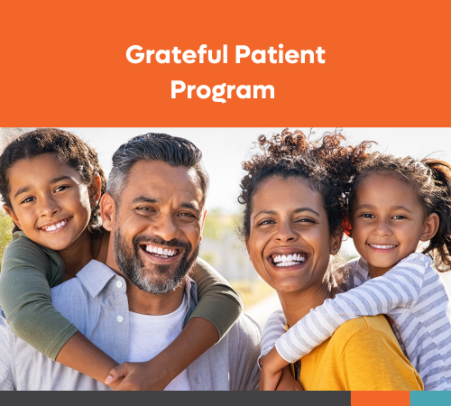 Grateful Patient Program - A family of four smiling