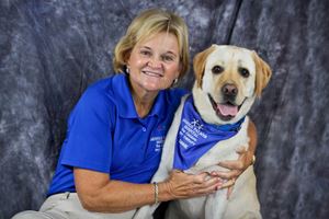 Sara Ball with her dog Ginnie