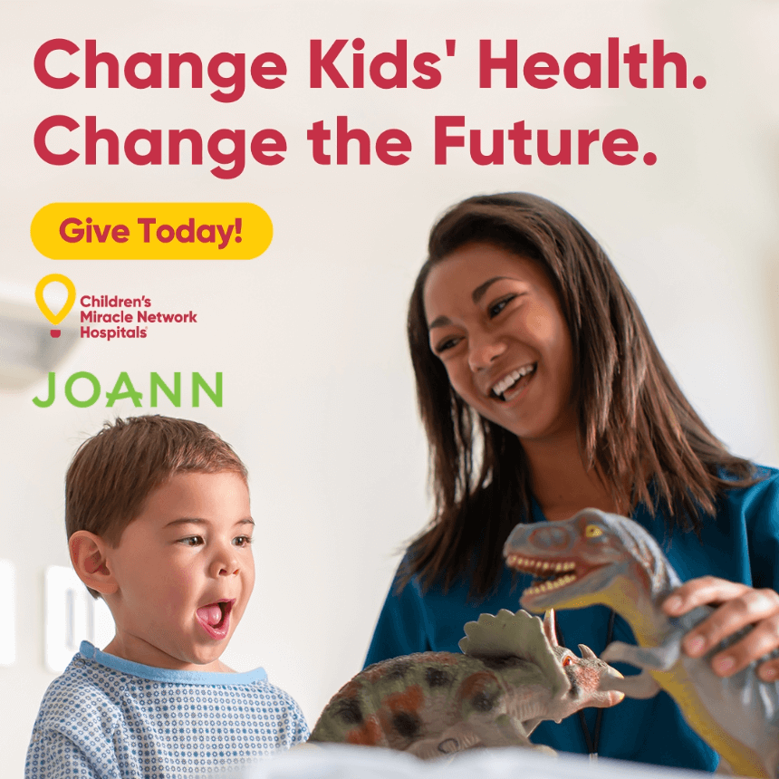 Donate your change at your local JOANN Fabric and Craft Store